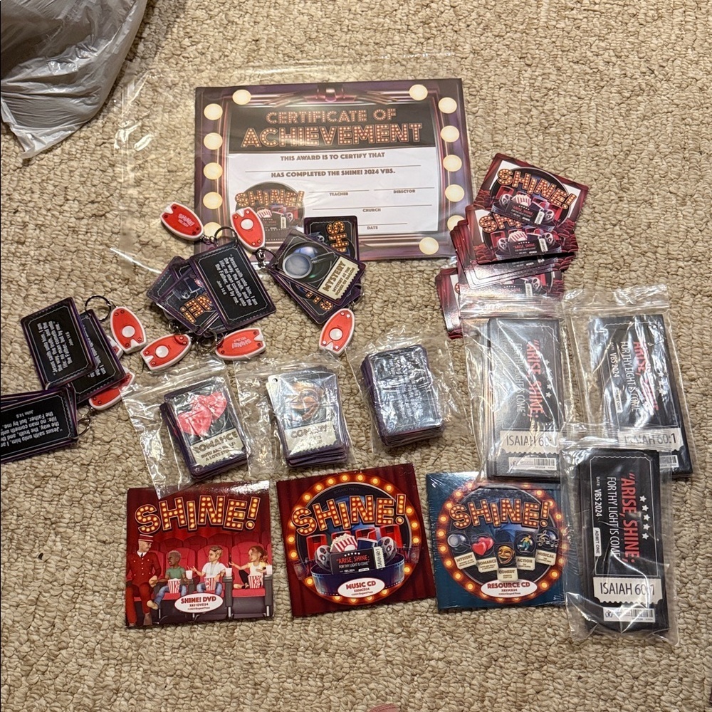 184 Piece Shine Conference Memorabilia VBS Bible School Lot